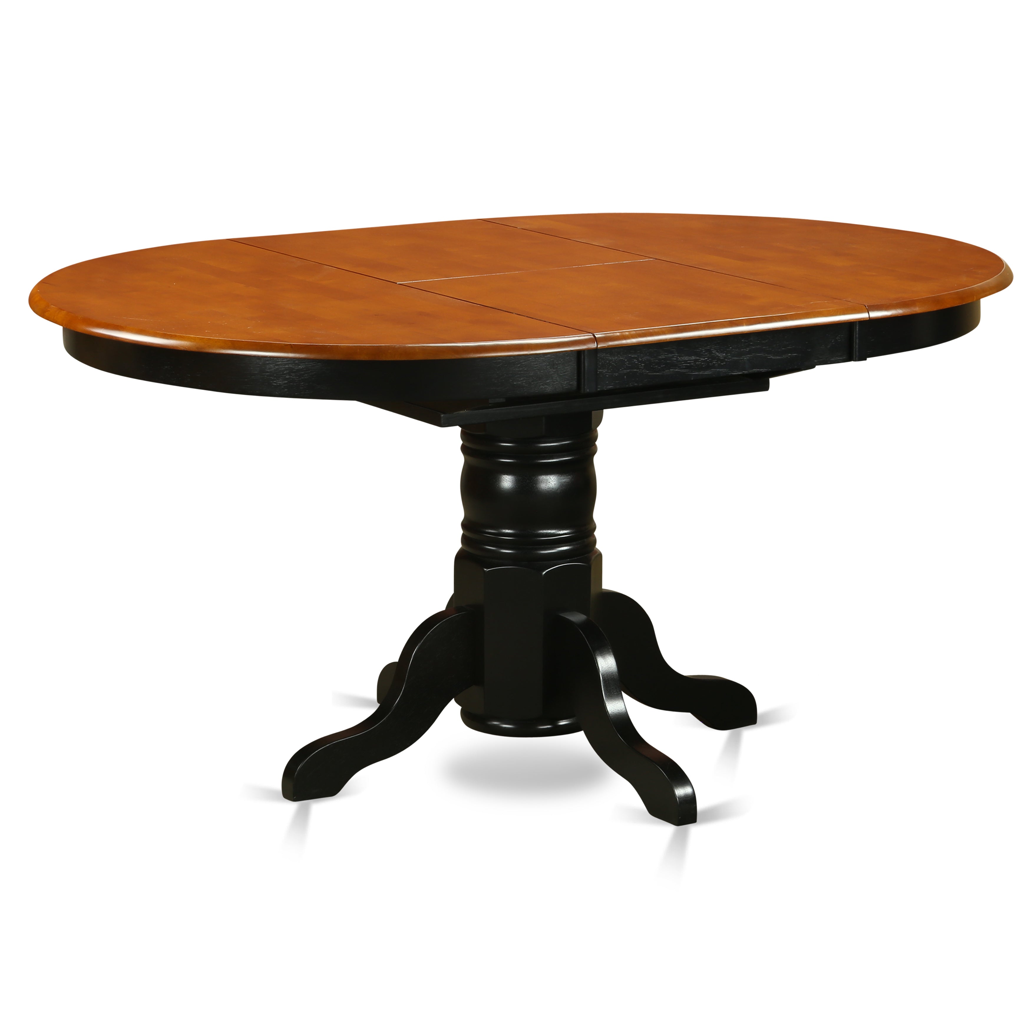 AVLG5-BCH-W 5 Pc Dinette Table with Leaf and 4 Faux Leather Seat Chairs in Black and Cherry.