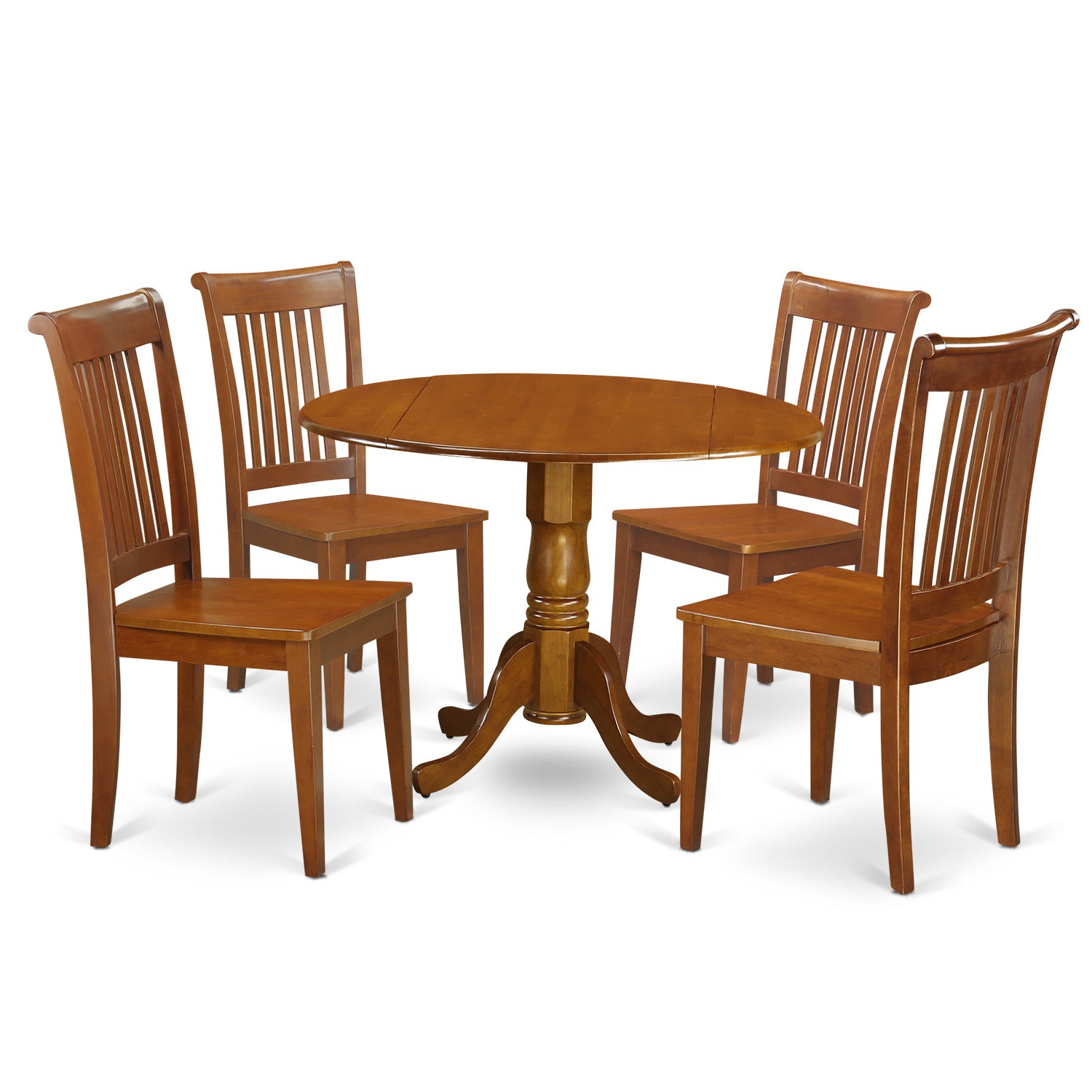 DLPO5-SBR-W 5 PC Kitchen Table set-breakfast nook and 4 Wooden Chairs