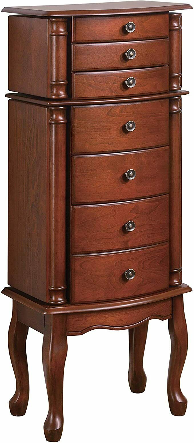 Coaster Company Jewelry Storage Armoire Cabinet Chest Warm Brown