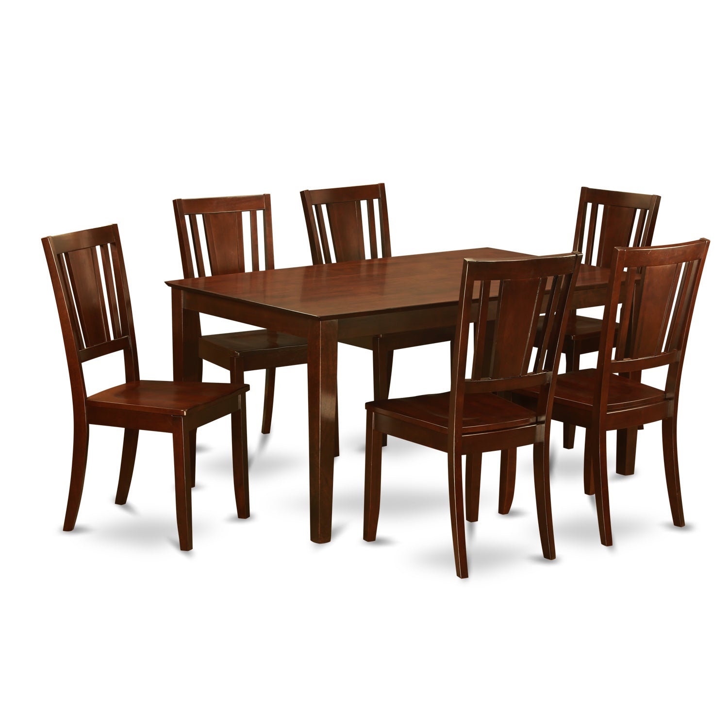 CADU7-MAH-W 7 Pc formal Dining room set- Dining roomTable and 6 Dining Chairs