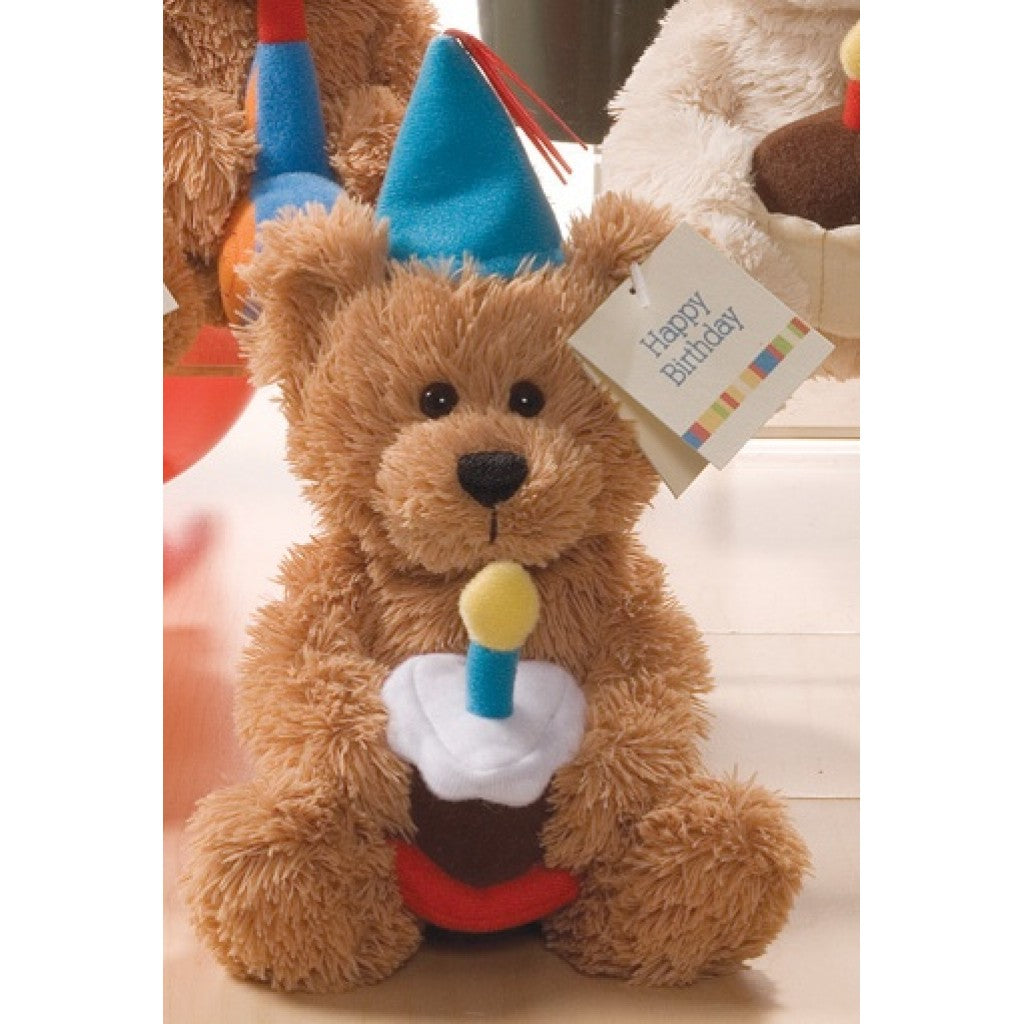 GUND - Happy Birthday Teddy Bear with Birthday Cake 9" Tall