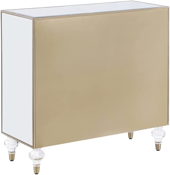 Astilbe 2-Door Accent Cabinet Mirror And Champagne