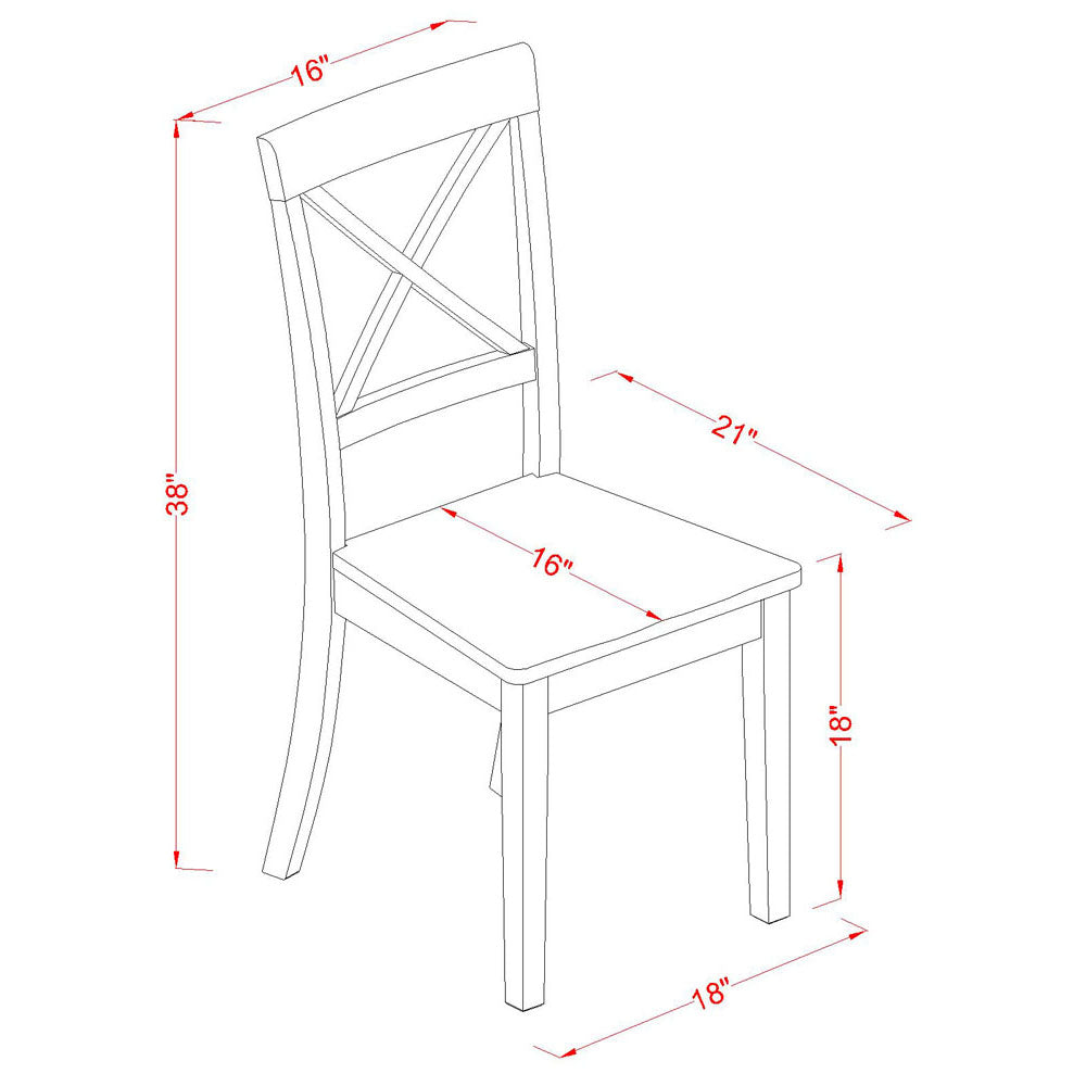 BOC-CAP-W Boston X-Back kitchen chair with Wood Seat