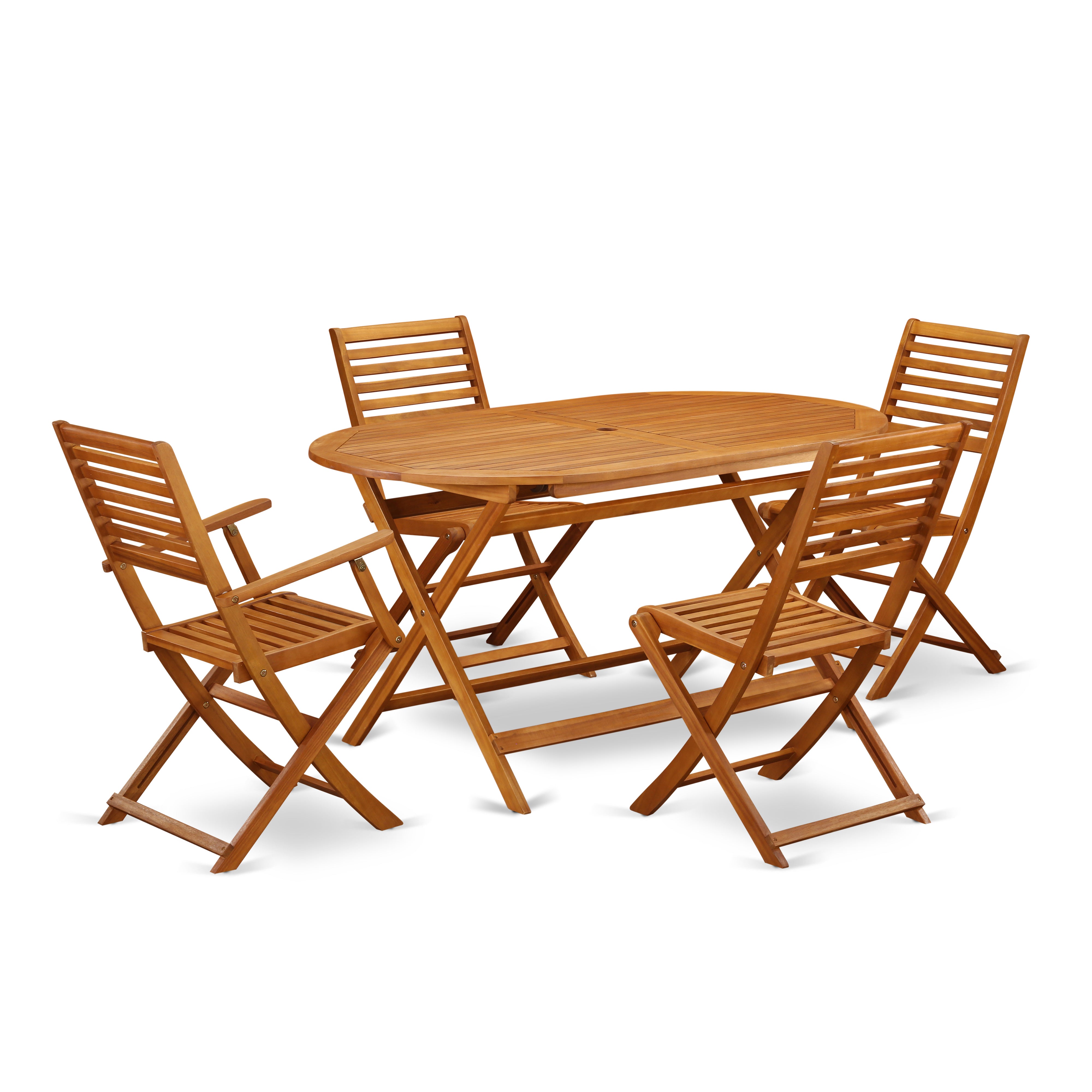 DIBS52CANA This 5 Piece Acacia Solid wood Patio area Sets offers one Outdoor-Furniture table and 4 chairs