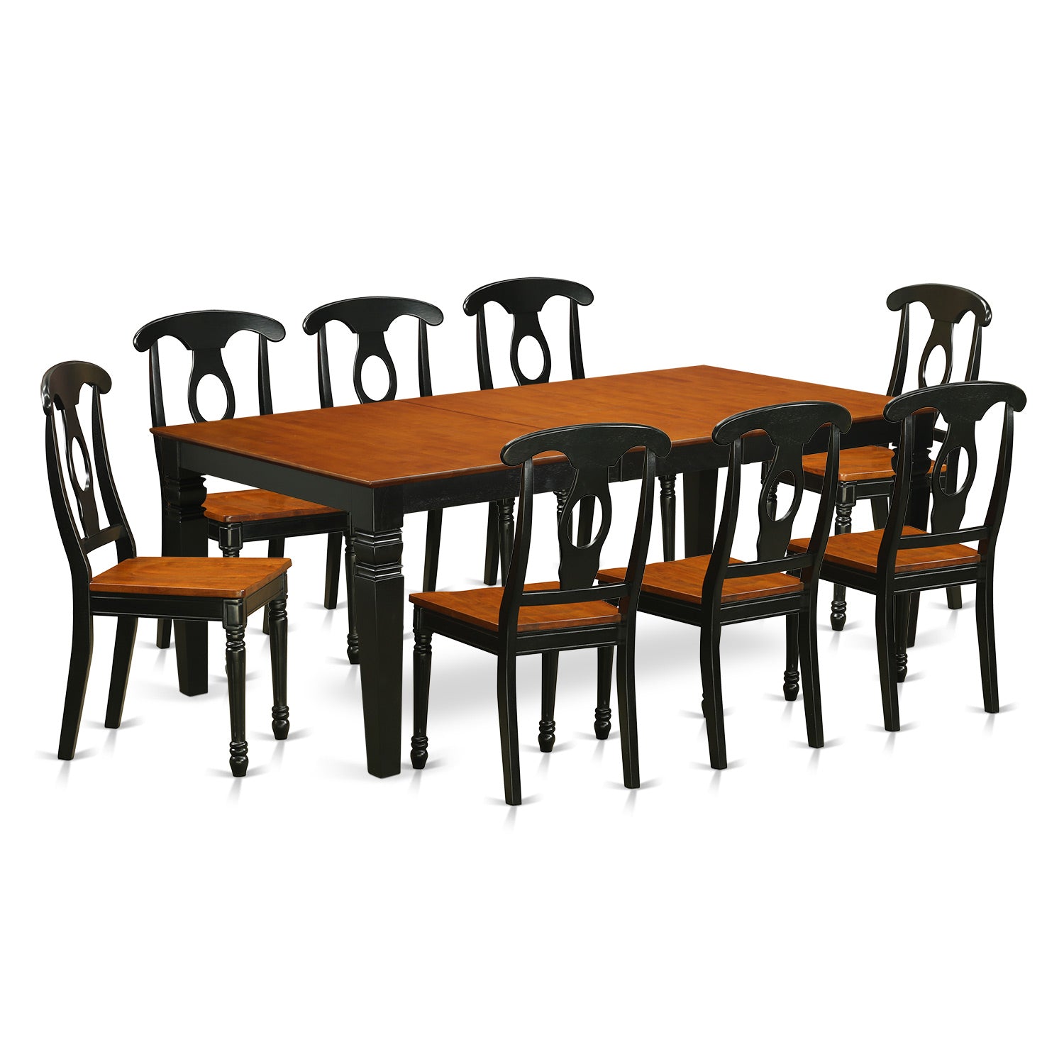 LGKE9-BCH-W 9 PC Table and chair set with a Dining Table and 8 Dining Chairs in Black and Cherry