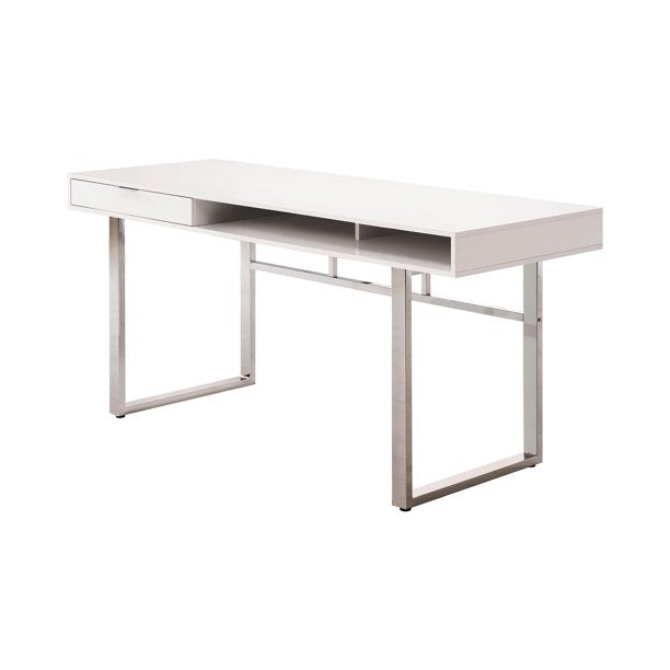 Coaster Company Whitman Contemporary Writing Desk in Glossy White Finish