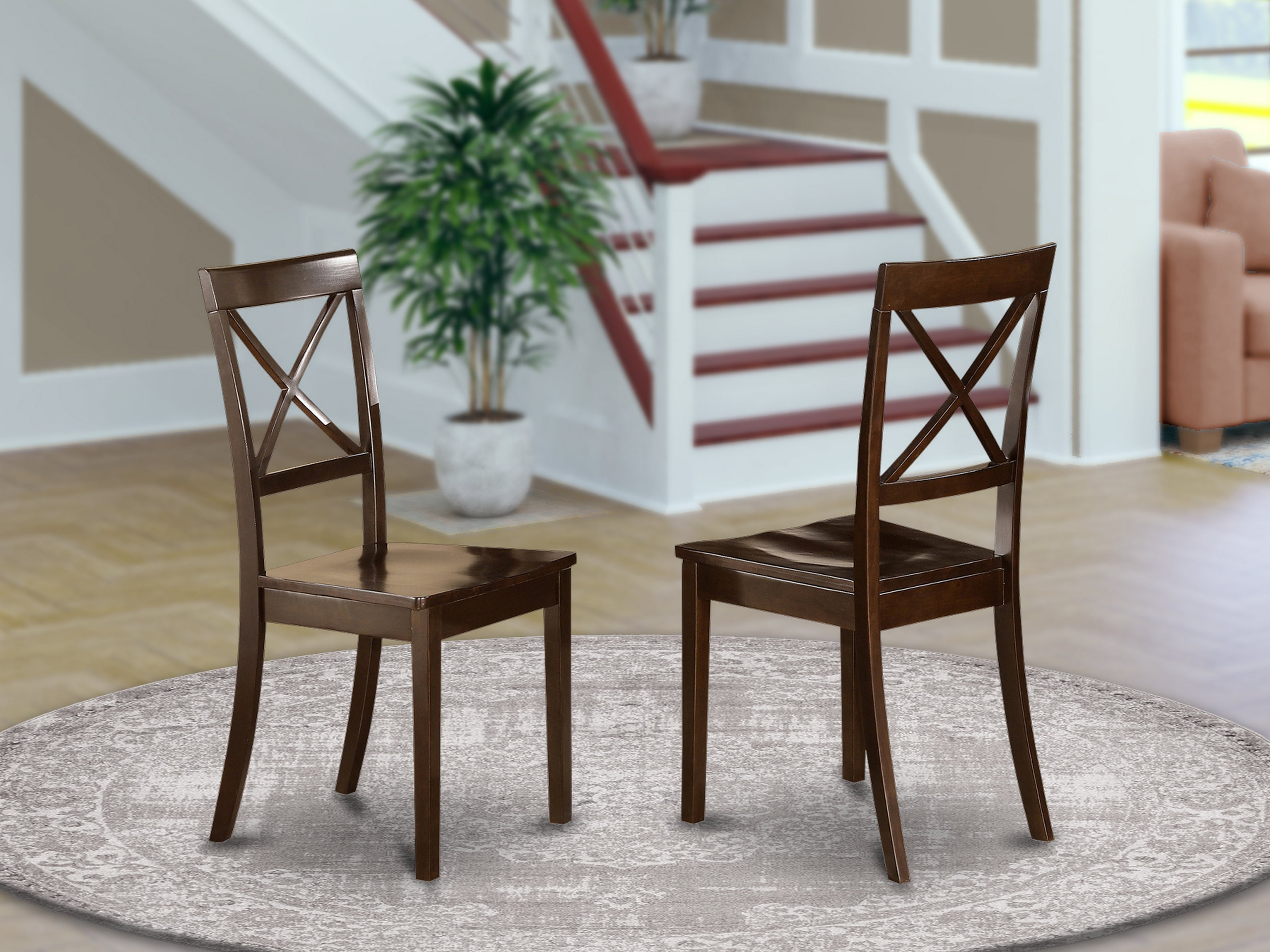 BOC-CAP-W Boston X-Back kitchen chair with Wood Seat