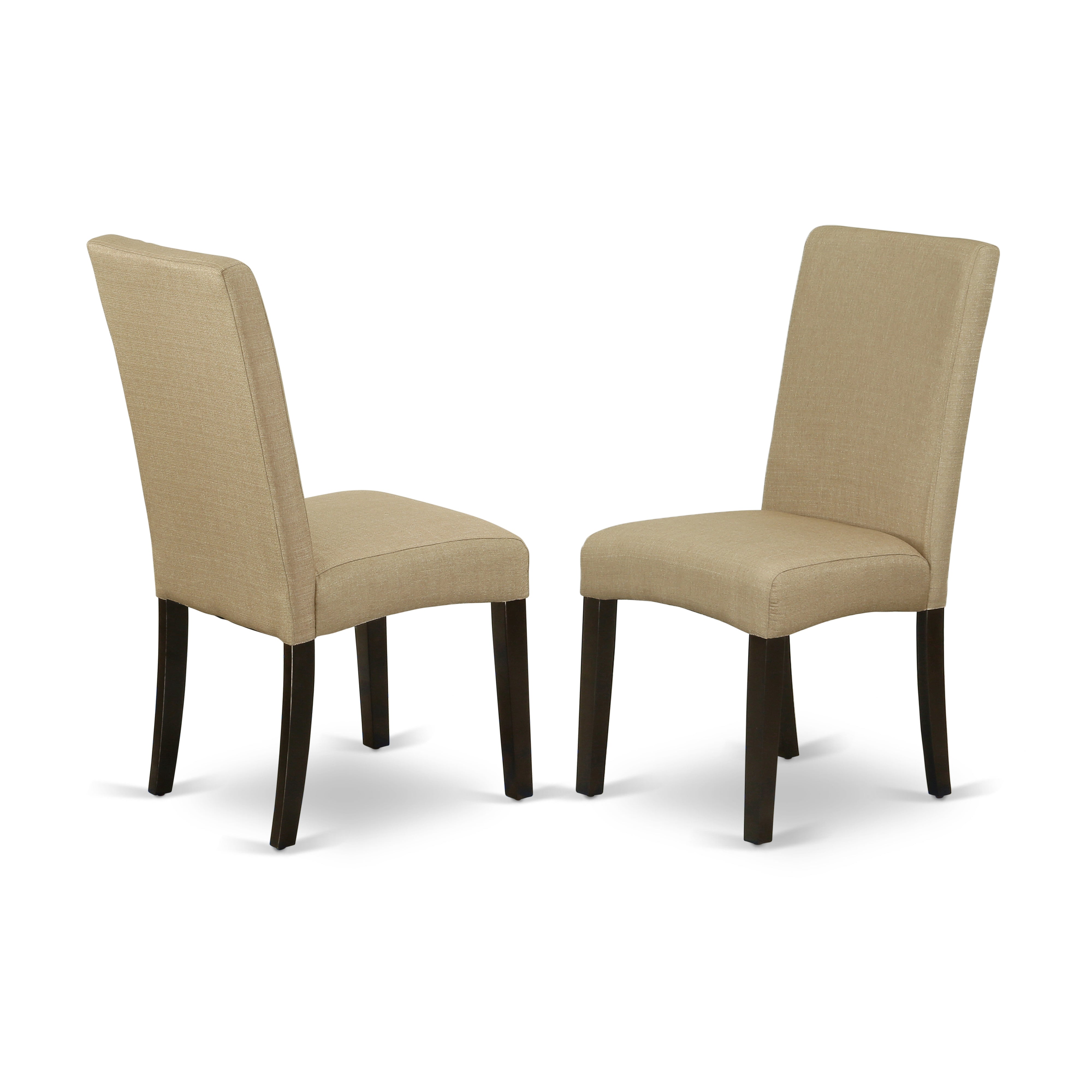 DRP5T03 Parson Chair with Cappuccino Finish Leg and Linen fabric- Brown Color