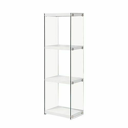 Coaster Contempory Glossy White 3 Shelf BookCase 801258