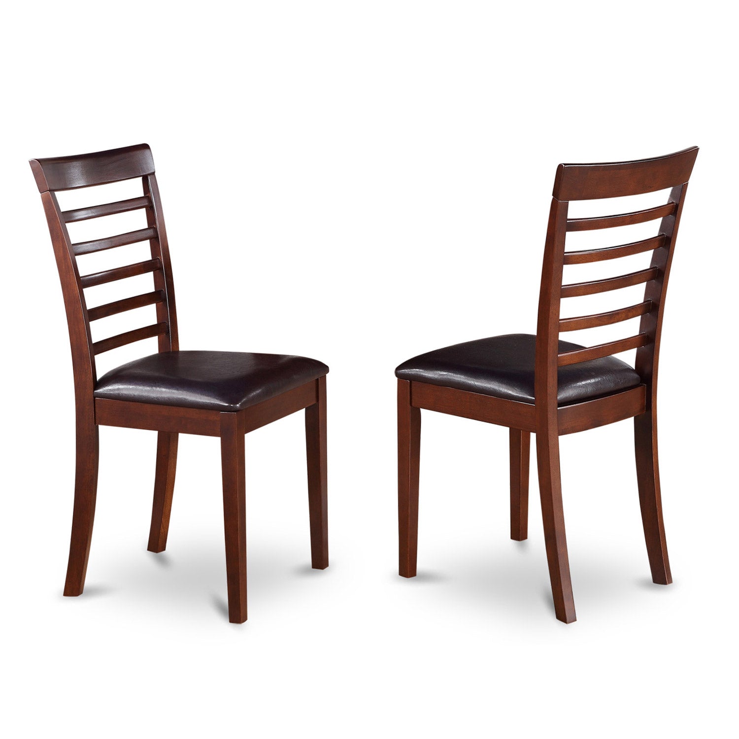 DOML5-MAH-LC 5Pc Rectangular 60/78" Dinner Table With 18 In Leaf And Four Kitchen Faux Leather Seat Chairs