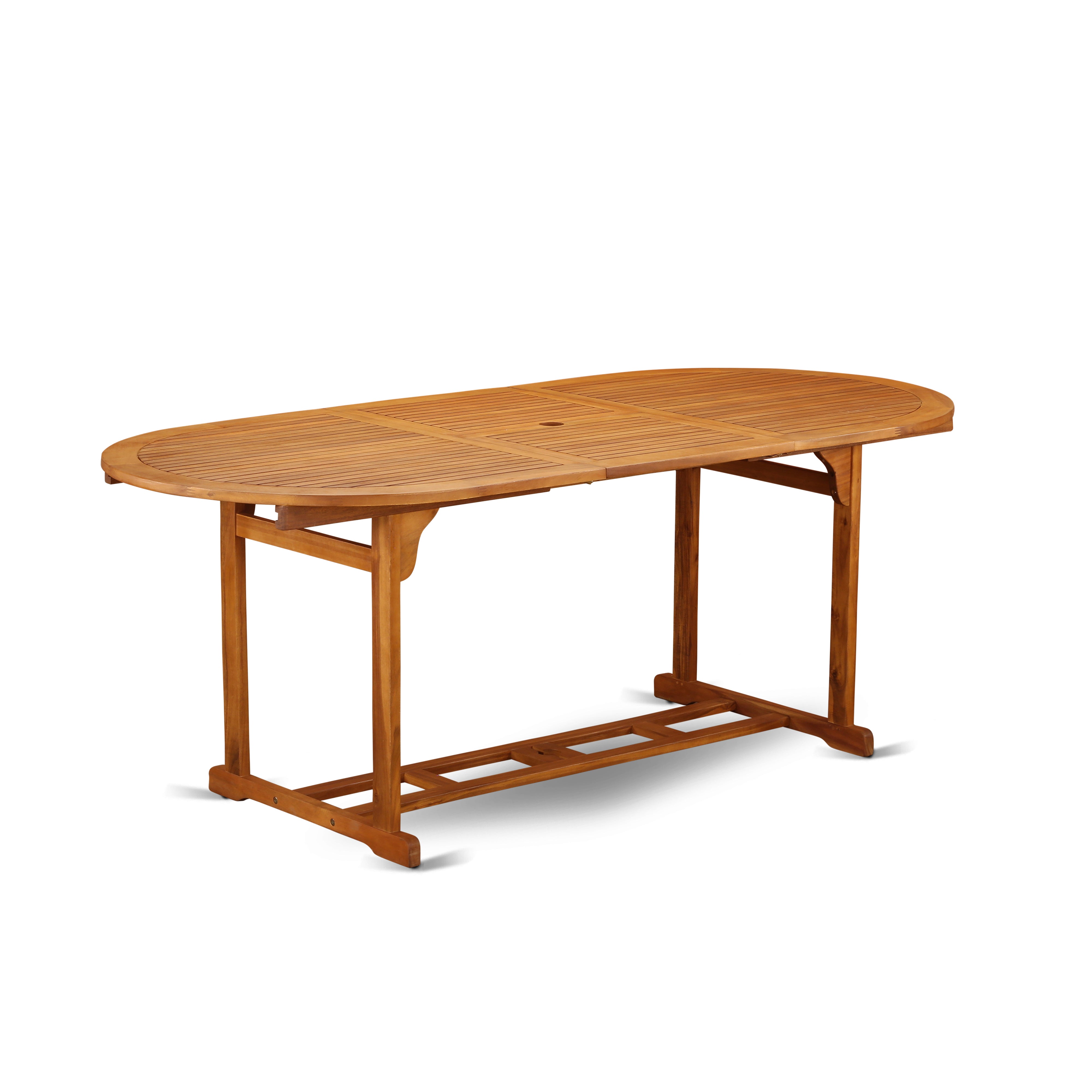 BBSTXNA Oval Terrace Acacia solid wood Dining Table - Natural Oil Finish- Extension butterfly leaf