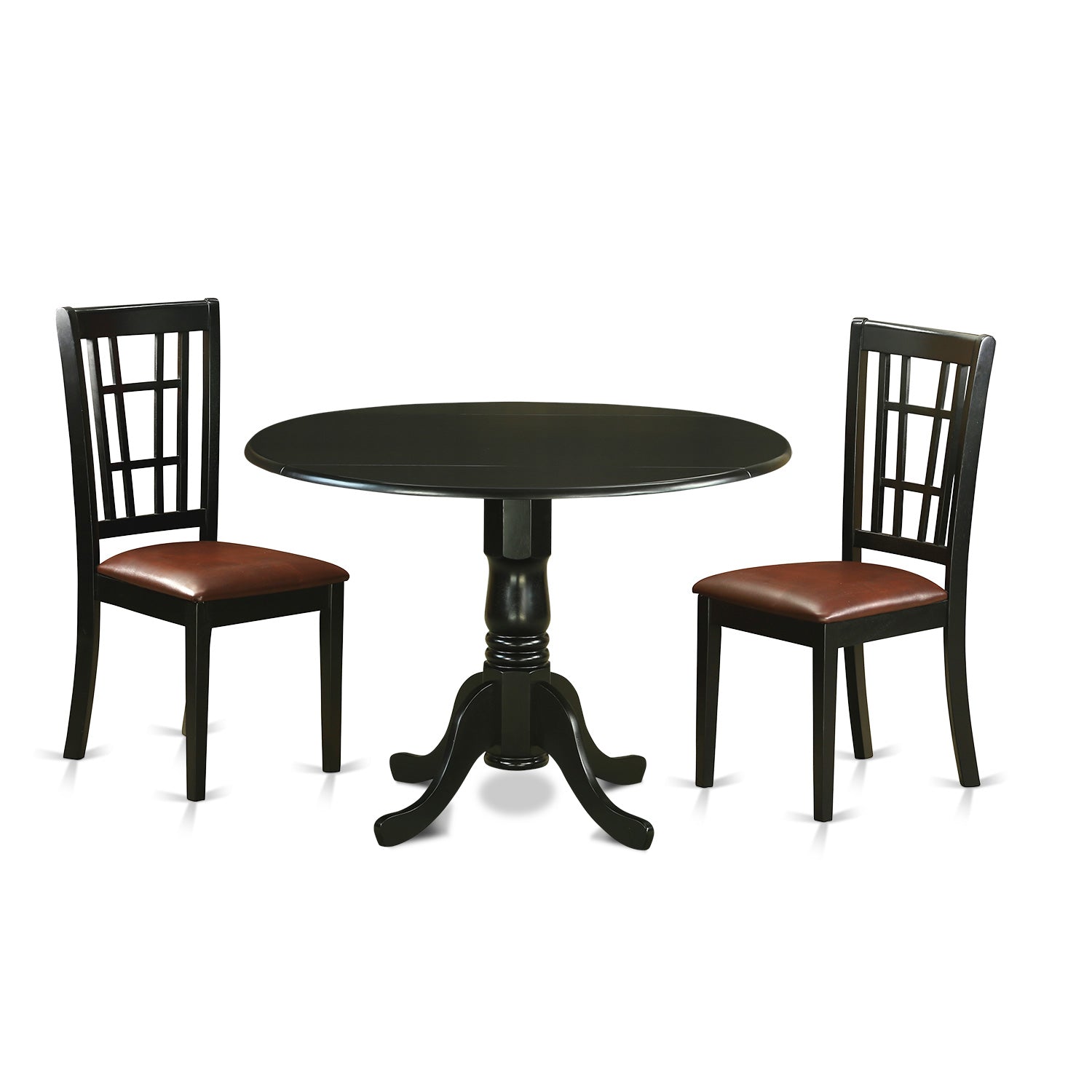 DLNI3-BLK-LC 3 Pc Dining room set -Dining Table and 2 Dining Chairs