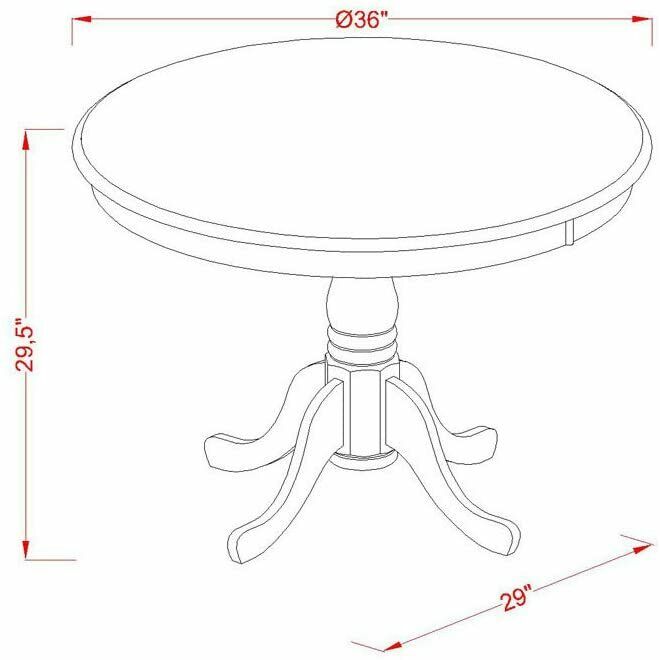 Antique 36" Round Dining Table in Black and Cherry Finish