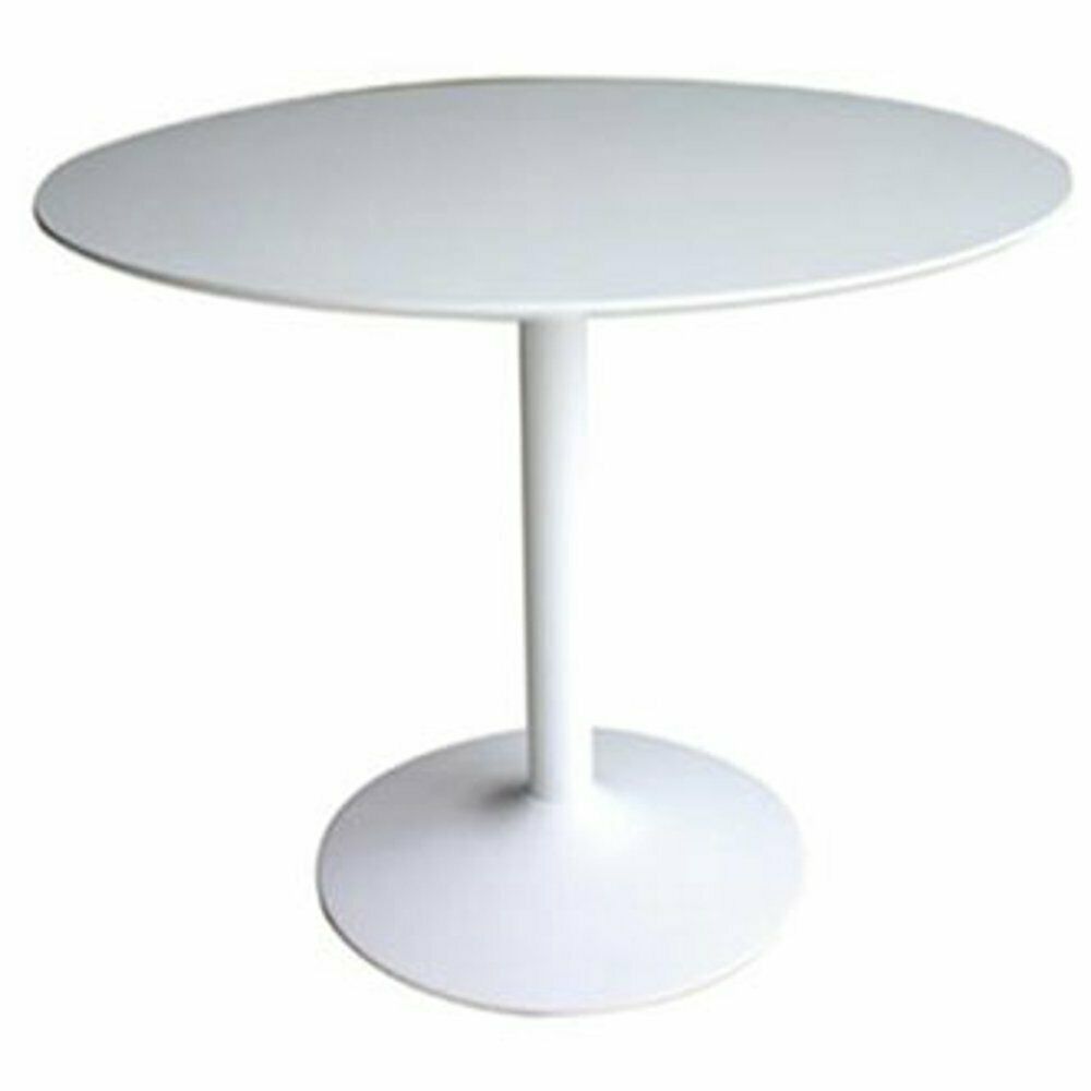 Coaster Lowry Mid-Century Modern Round Dining Table, White