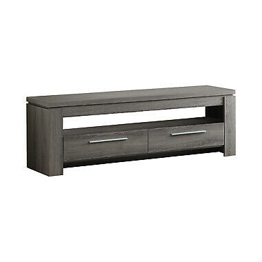 59" 2-Drawer TV Media Stand Console Weathered Grey