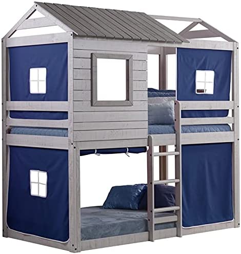 Donco Kids Deer Blind Bunk Loft Bed-Style:Bed with blue tent