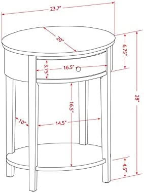 Mid Century Style End Table with Drawer- Distressed Jacobean Finish