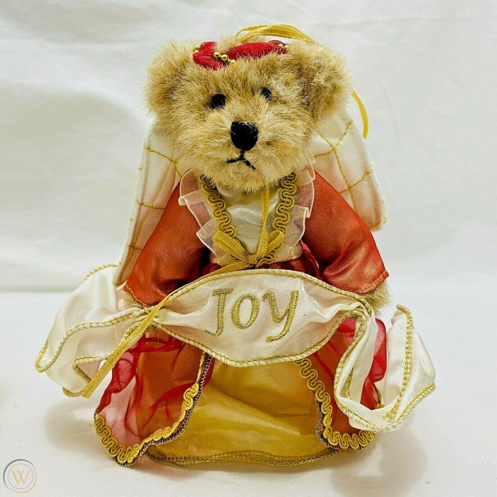 Boyds Joy Angelbless Plush Bear Christmas Ornament Mini Tree Topper