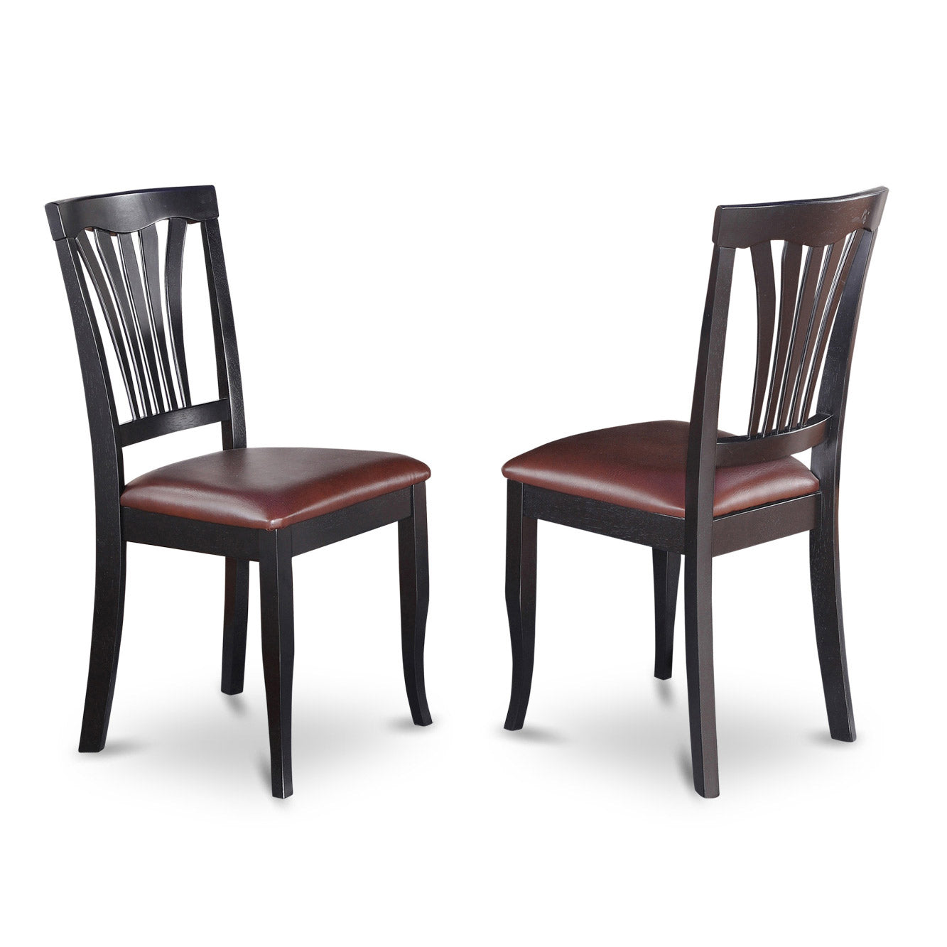 AVC-BLK-LC Avon Chair for dining room With Faux Leather Seat - Black Finish