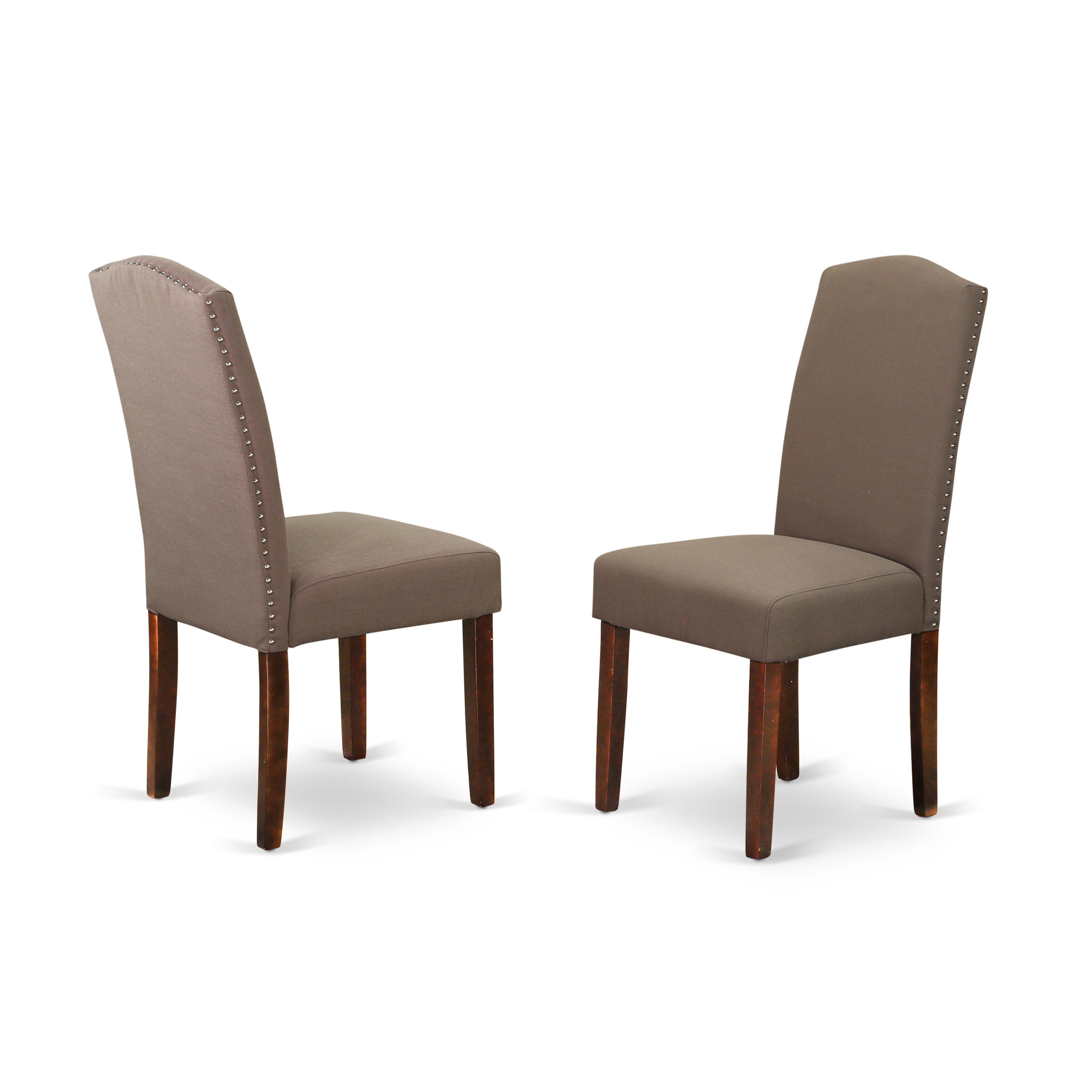 East West Furniture MZEN5-MAH-18 5Pc Kitchen and Dining Room Table Set Offers a Rectangular Table and 4 Parsons Chairs with Coffee Color Linen Fabric, Drop Leaf Table with Full Back Chairs, Mahogany Finish