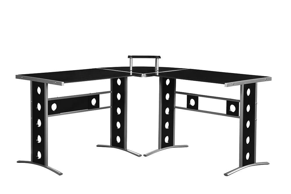 Casual Black And Silver Computer Desk