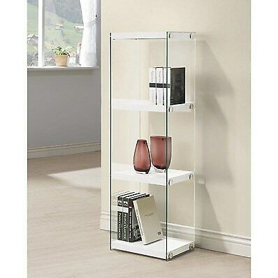 Coaster Contempory Glossy White 3 Shelf BookCase 801258