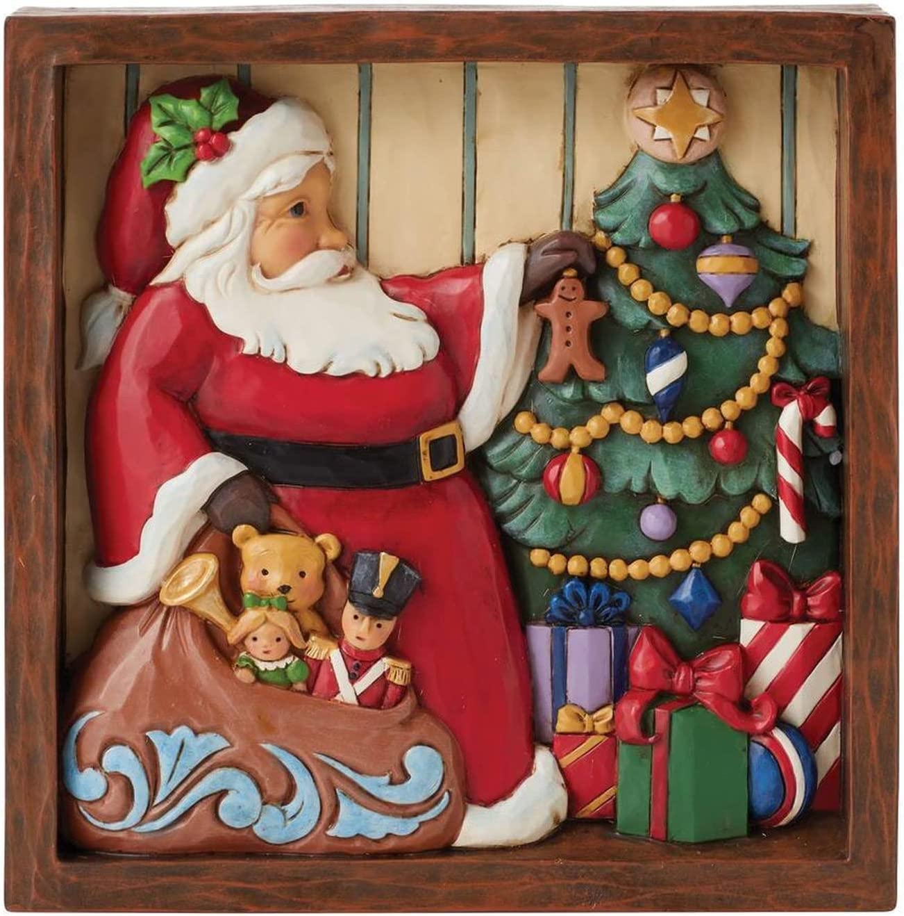 Enesco Jim Shore Heartwood Creek Santa Decorating Tree Plaque