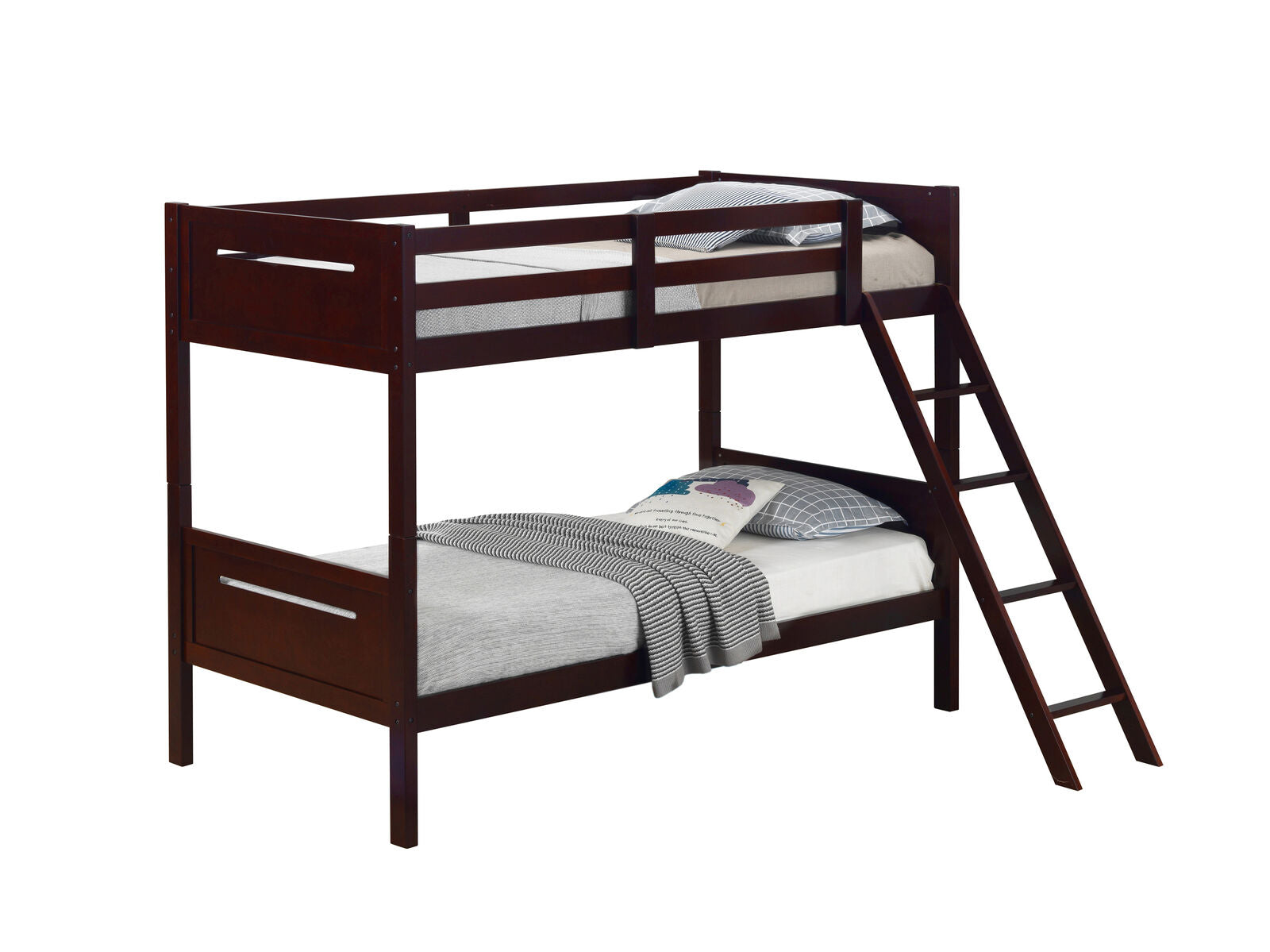 Coaster Solid Wood Separable Littleton Twin Over Twin Bunk Bed Brown 405051BRN