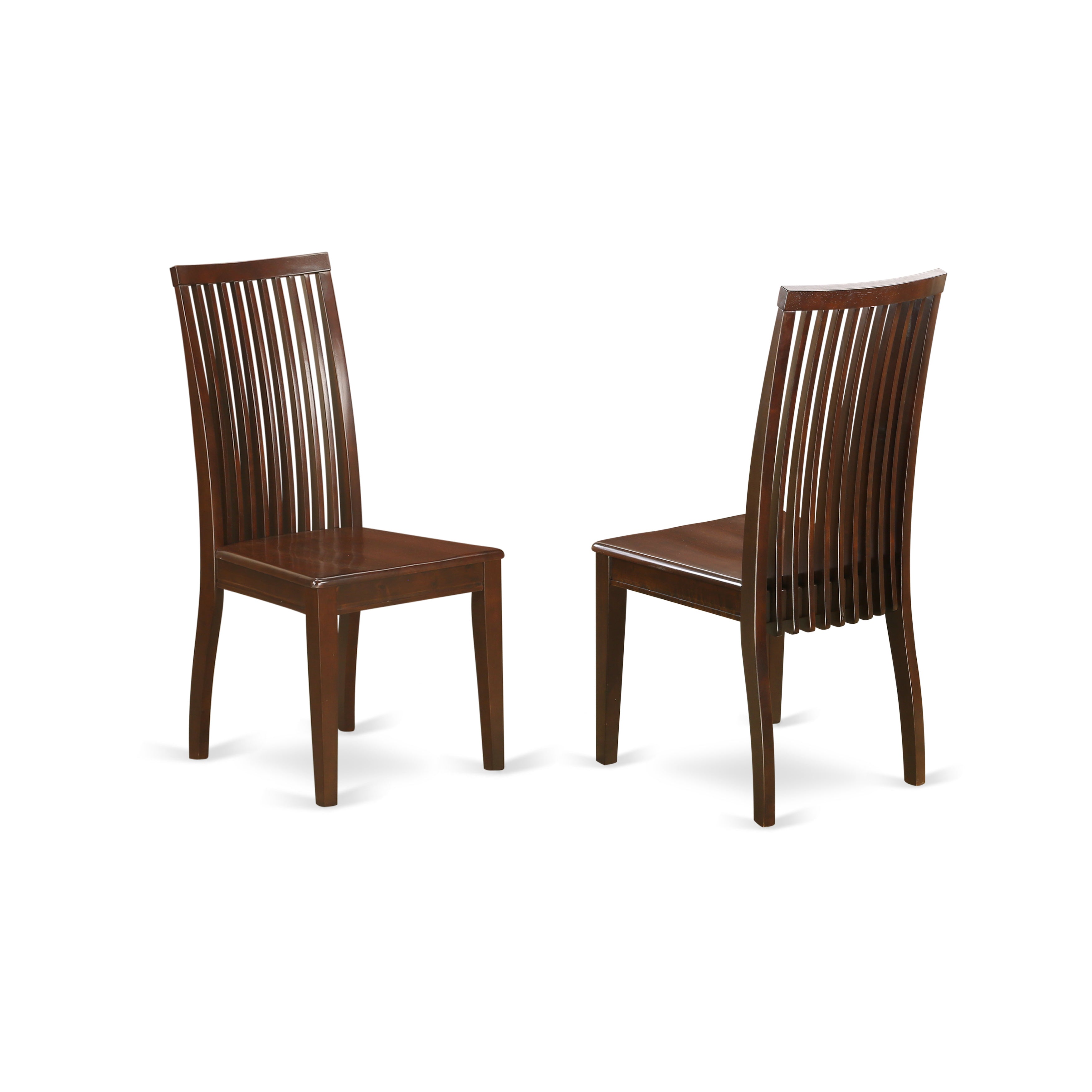 DOIP5-MAH-W 5Pc Rectangle 60/78 Inch Dining Room Table With 18 In Self Storing Butterfly Leaf And 4 Wood Seat Dining Chairs