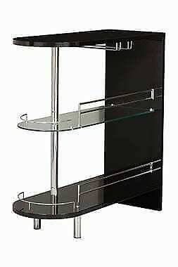 Coaster Modern Bar Unit With Wine Bottle Storage Glossy Black 101063