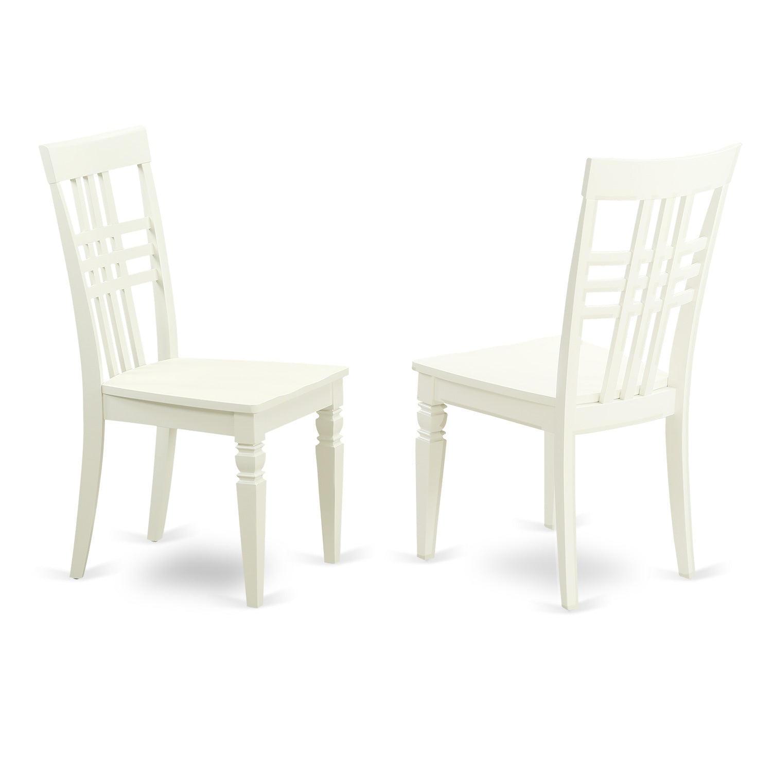 East West Furniture MZLG3-LWH-W 3 Pieces Dining Table set - Durable Drop Leaf Wooden Dining Room Table and 2 Real Wood Seat Modern Dining Chairs, Linen White Finish