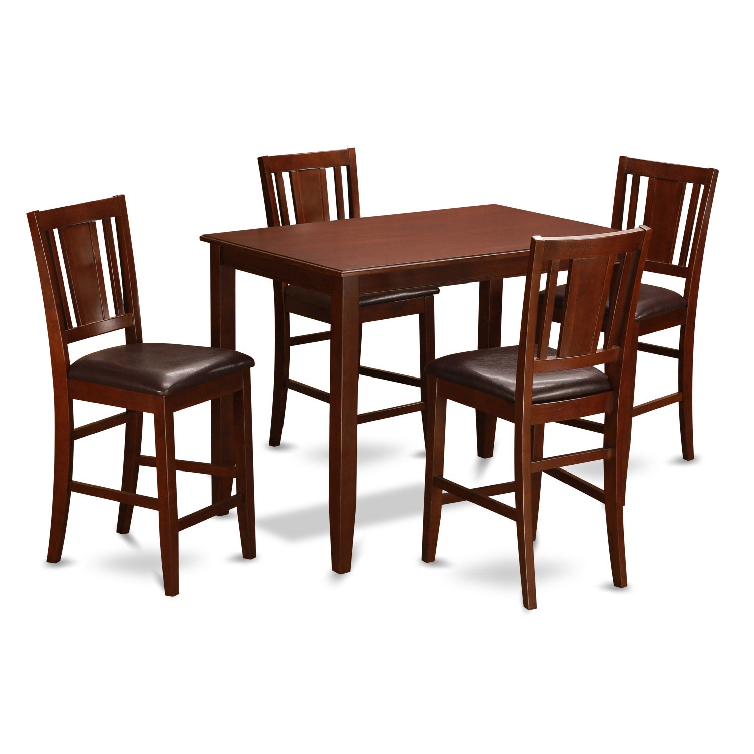 BUCK5-MAH-LC 5 Pc Counter height Table set-counter height Table and 4 Stools