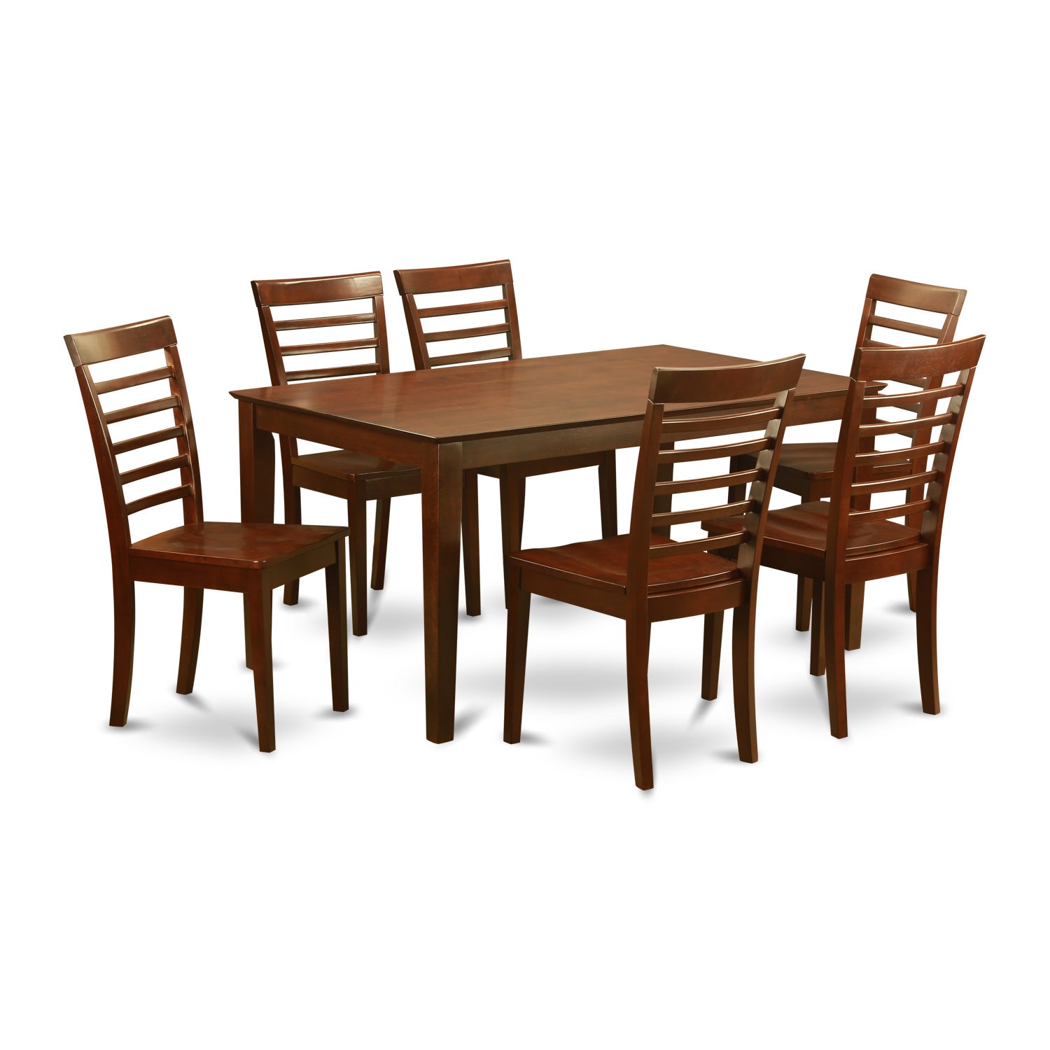 CAML7-MAH-W 7 PC Dining room set - Table and 6 Kitchen Dining Chairs