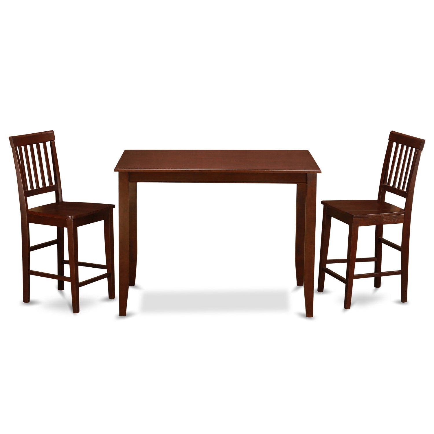 BUVN3-MAH-W 3 Pc pub Table set-Table and 2 Wood counter Chairs