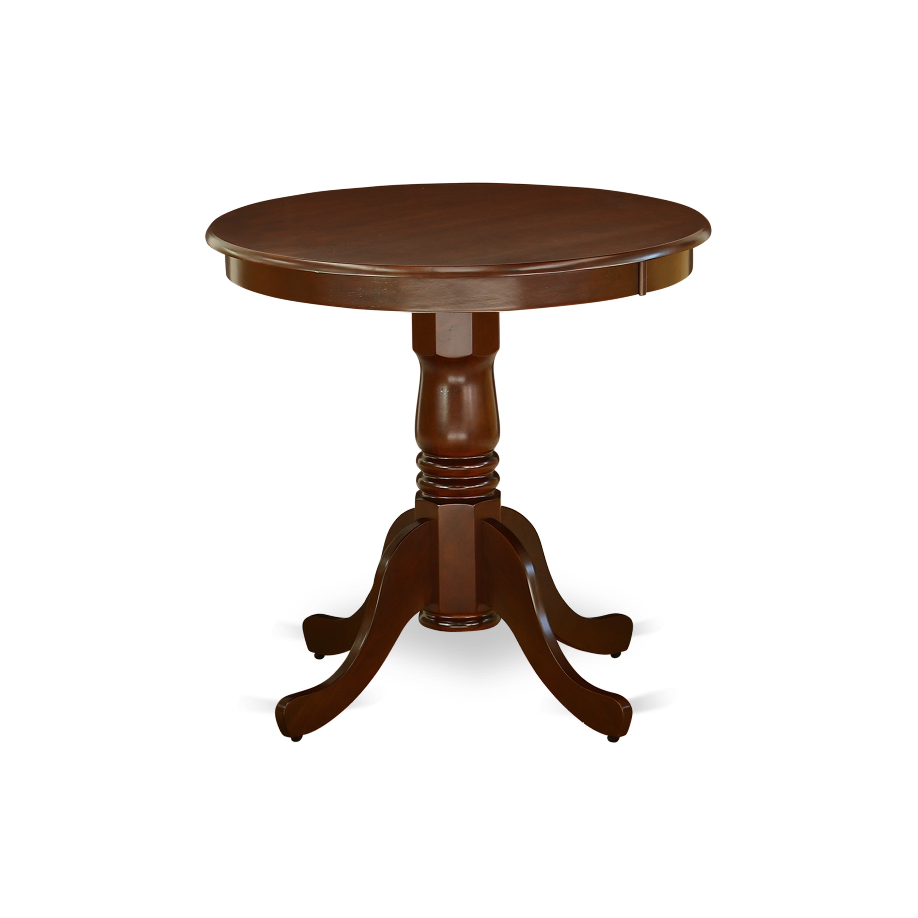 EMT-MAH-TP Edan Dining Table Made of Rubber Wood, 30 Inch Round, Mahogany Finish