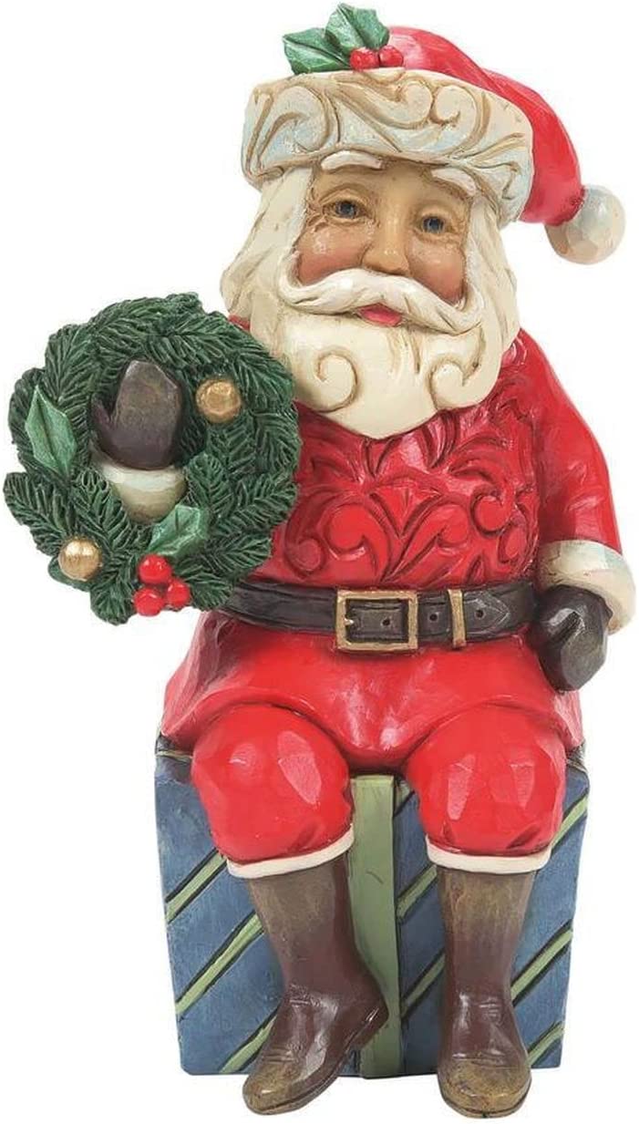 Enesco Jim Shore Heartwood Creek Mini Santa Sitting on Gifts Figurine