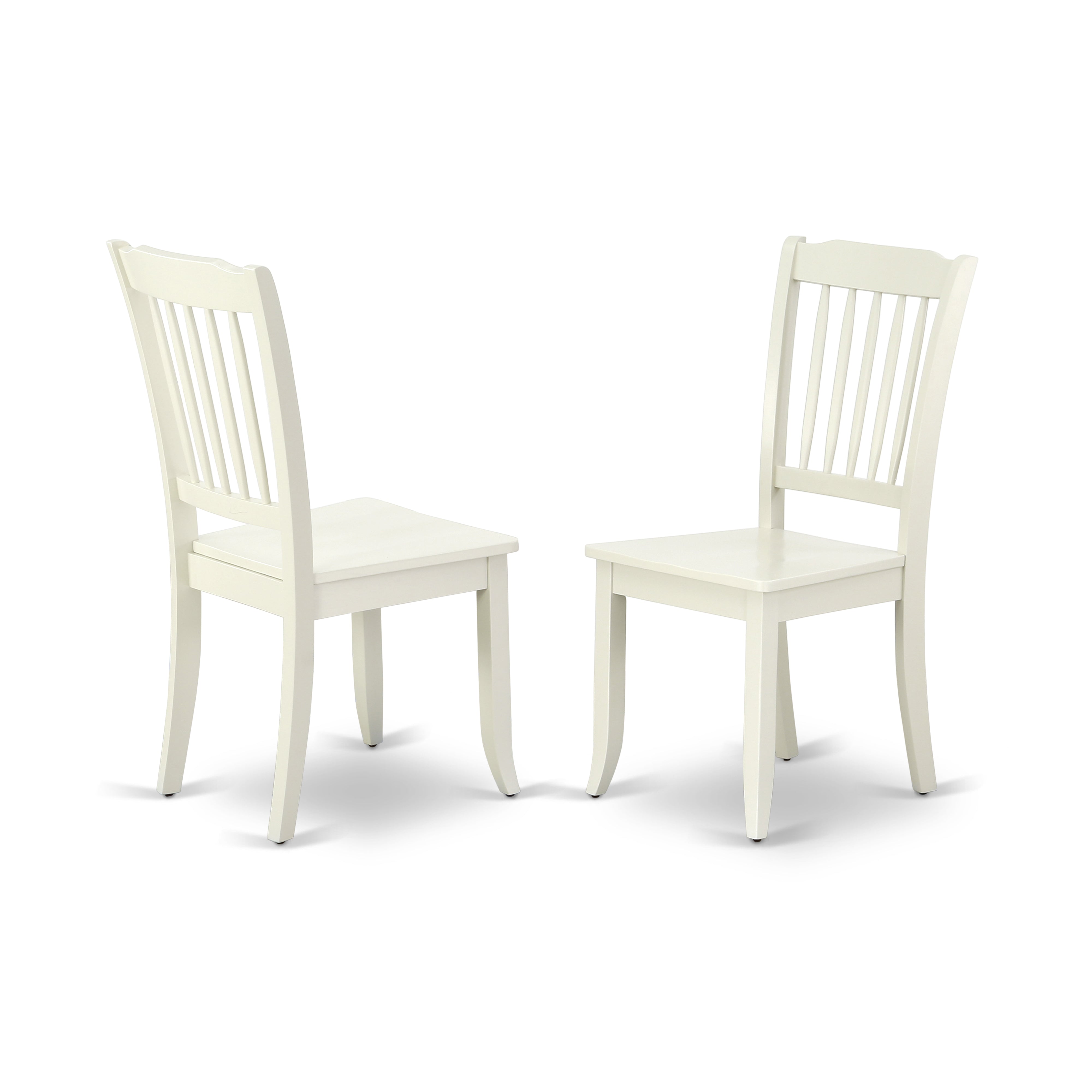East West Furniture MZDA3-LWH-W 3Pc Dining Table Set for 2 Offers a Rectangle Table and 2 Dining Chairs with Solid Wood Seat, Drop Leaf Table with Slat Back Chairs, Linen White Finish