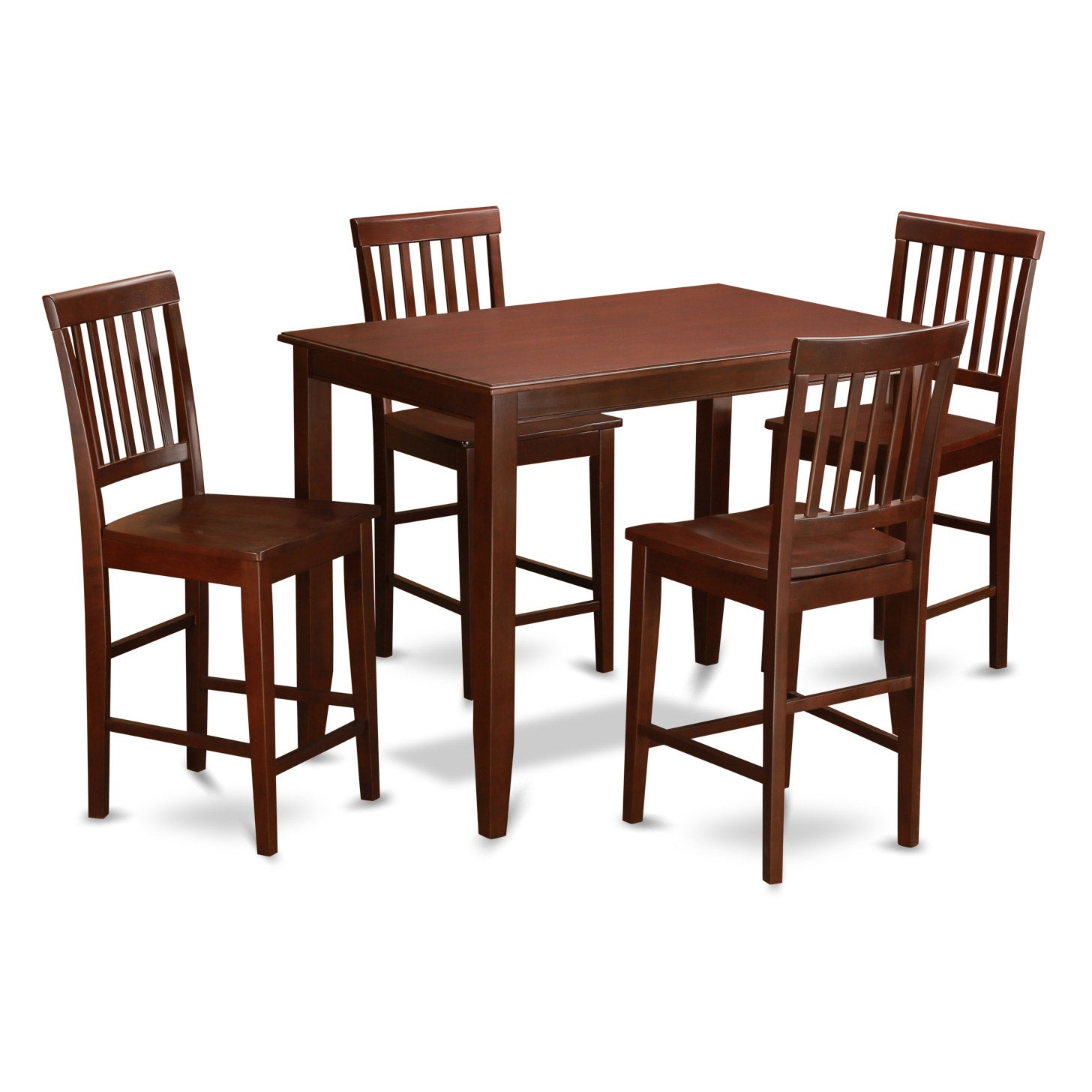 BUVN5-MAH-W 5 Pc counter height Dining set-high Table and 4 dinette Chairs.