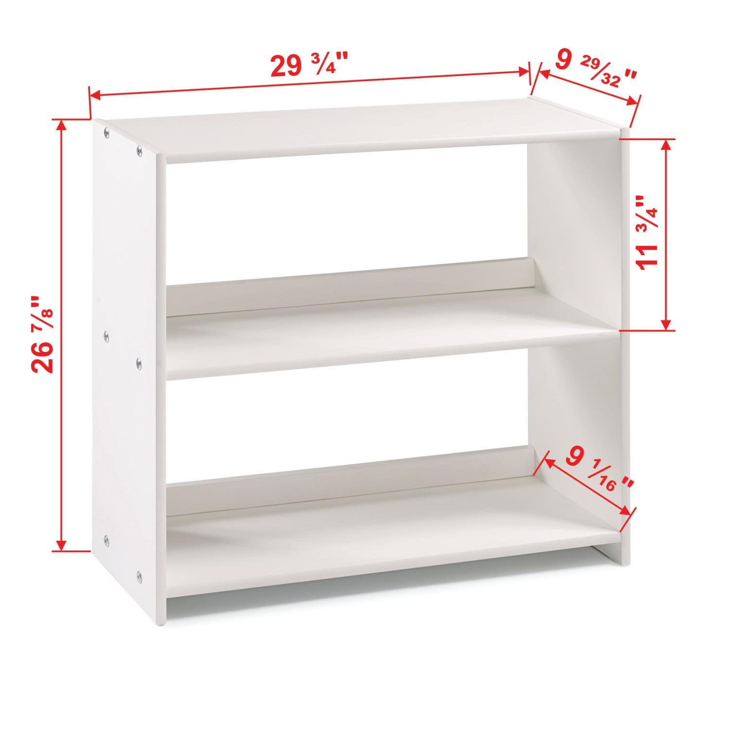 Twin Size Louver Low Loft in White with Slide, Drawer Chest & Bookcase