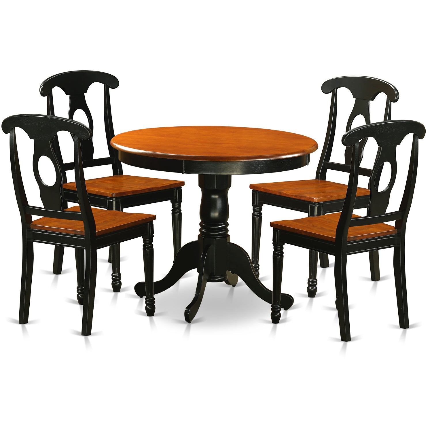 ANKE5-BLK-W 5 PC Dining set including 4 Wood Chairs in Black