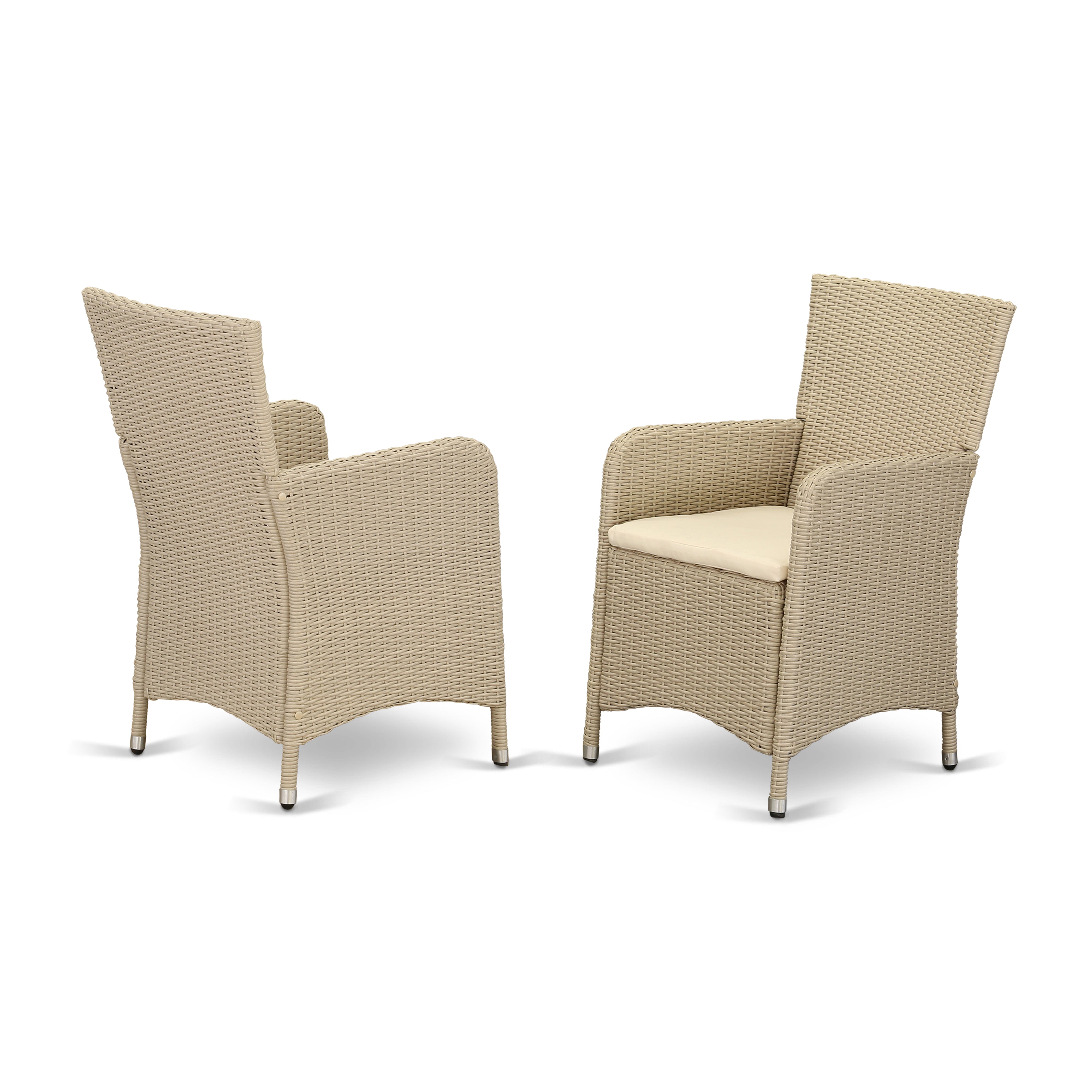 LULU5-53V 5 pc Back yard Wicker Dining Set for 4 in Cream Finish