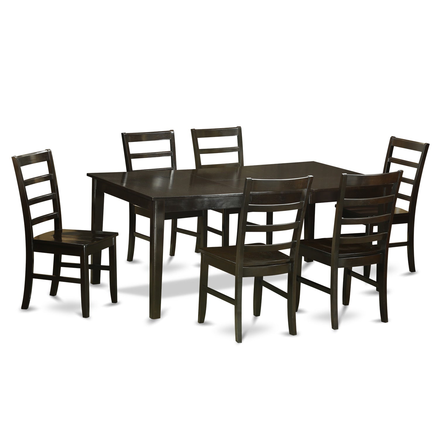 HEPF7-CAP-W 7 Pc Dining room set-Table with Leaf and 6 Kitchen Chairs.