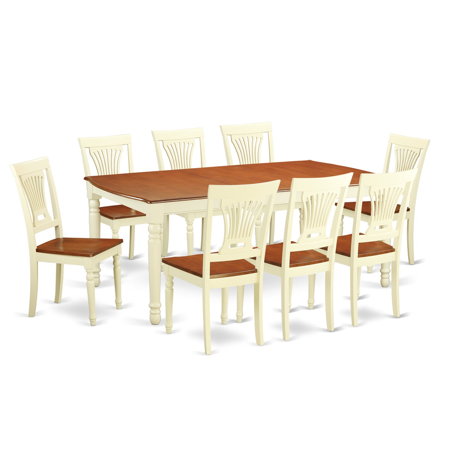 DOPL9-WHI-W 9 Pc Dining room set for 8- Dining Table and 8 Kitchen Chairs