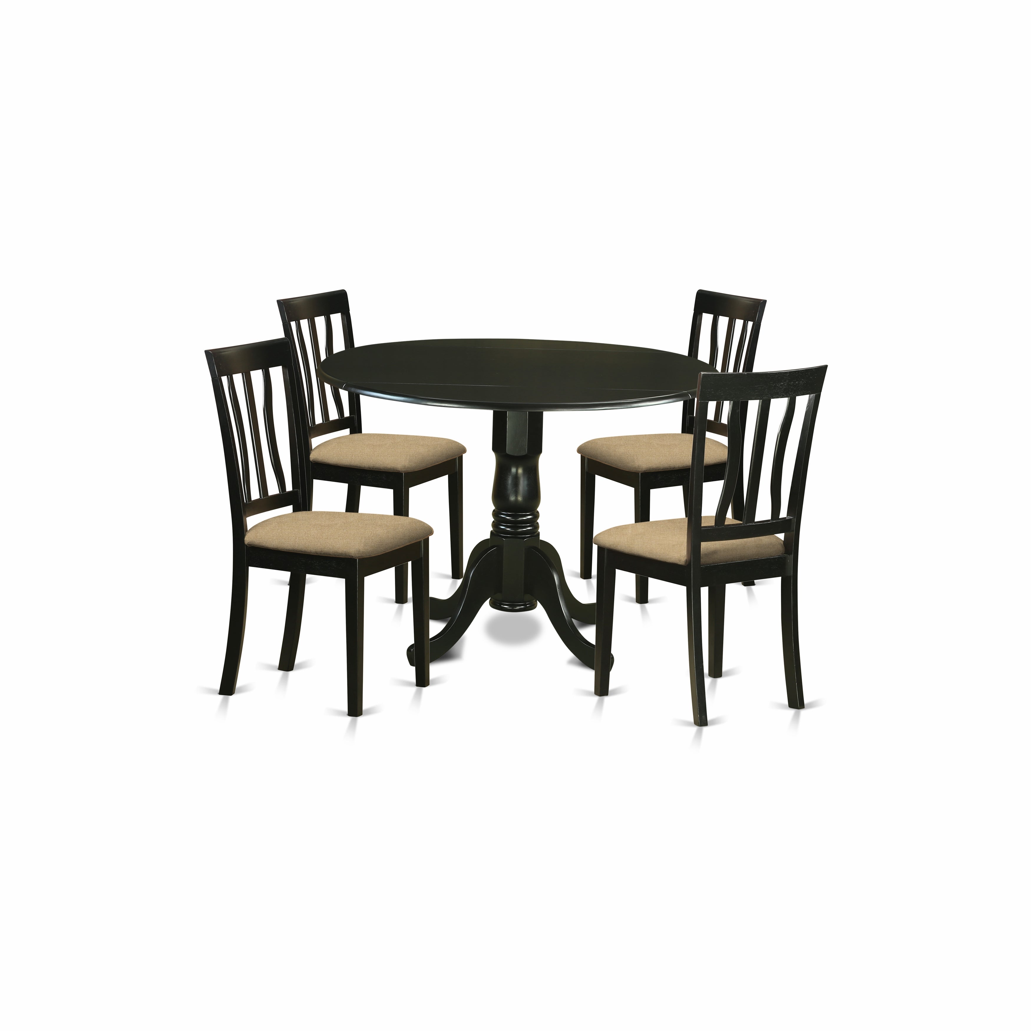 DLAN5-BLK-C 5 PC Table set - Dining Table and 4 Kitchen Dining Chairs