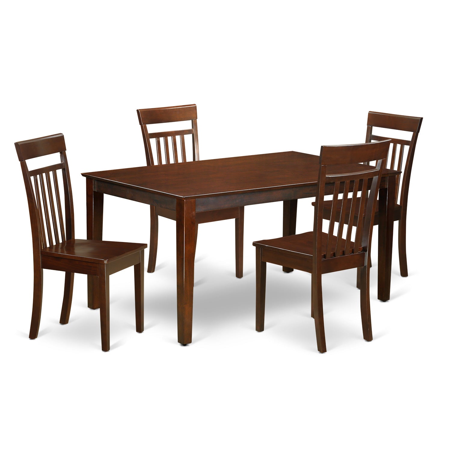 CAP5S-MAH-W 5 PC Dining room set-Table and 4 Kitchen Chairs