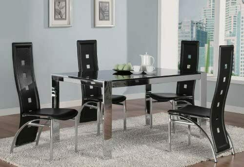 Contemporary Silver Black Side Dining Chair (Set of 2) by Coaster