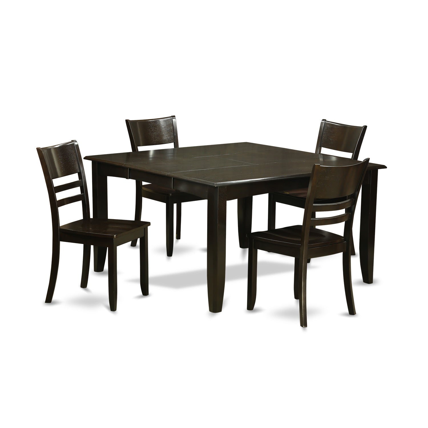 PFLY5-CAP-W 5 Pc Dining room set-Dinette Table with Leaf and 4 Kitchen Chairs.