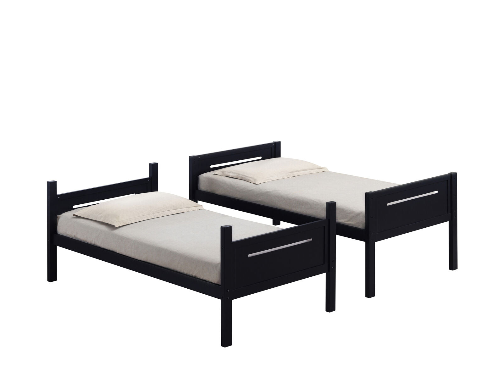 Coaster Solid Wood Separable Littleton Twin Over Twin Bunk Bed Black 405051BLK