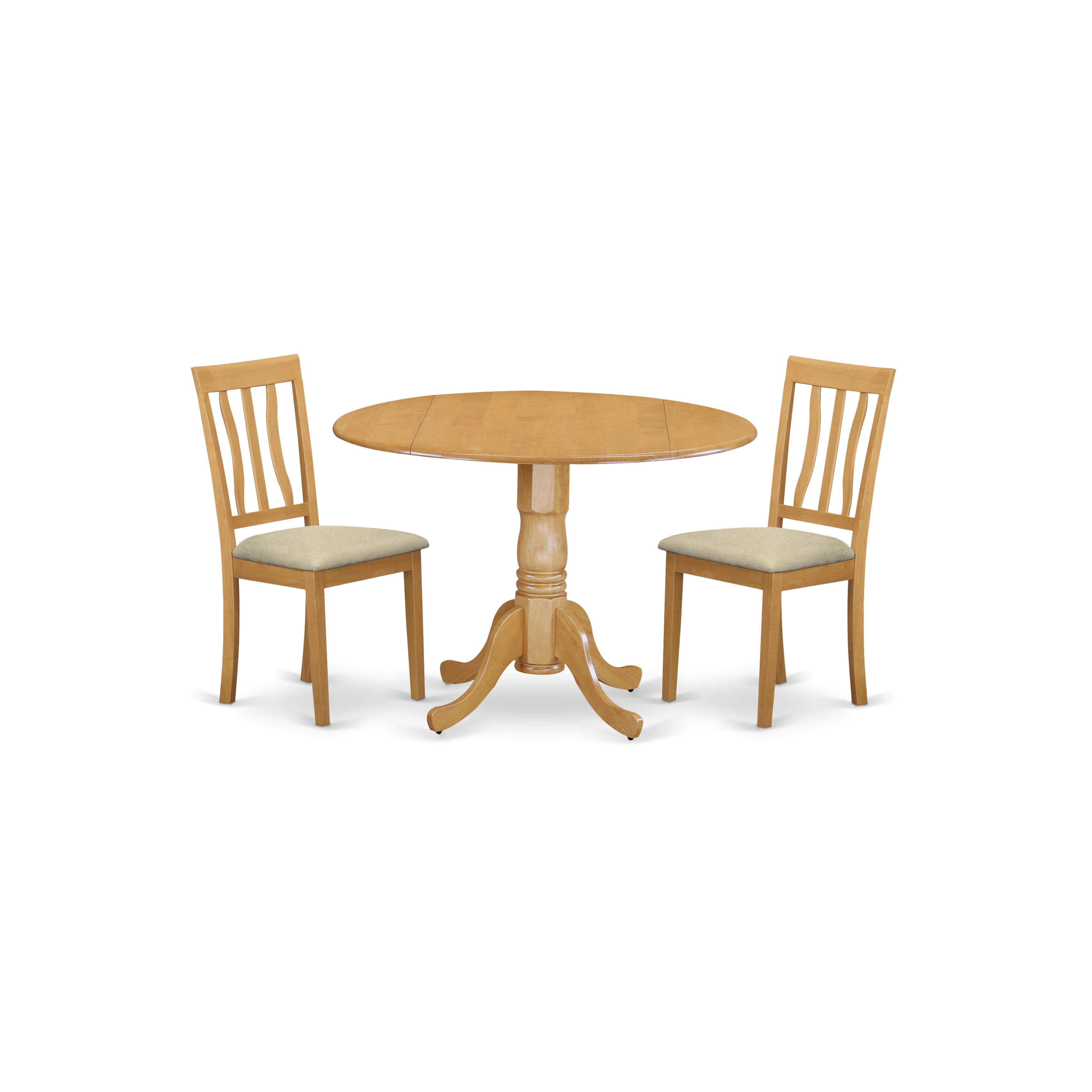 DLAN3-OAK-C 3 PcTable and chair set - Kitchen dinette Table and 2 Kitchen Chairs