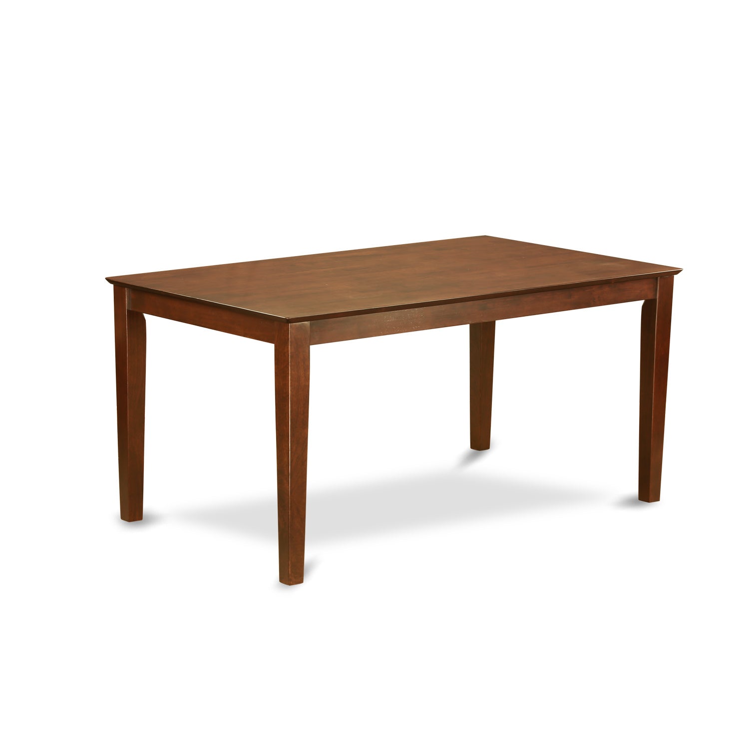 CAEN5-MAH-66 5Pc Rectangle 60" Dining Room Table And 4 Parson Chair With Mahogany Leg And Brown Flaux Leather